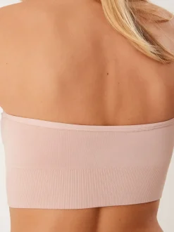 Black/Light Pink Seamless Bandeau Ultimate Comfort Bras 2 Pack