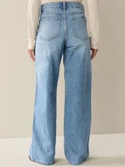 Black/Mid Blue Wide Leg Jeans 2 Pack