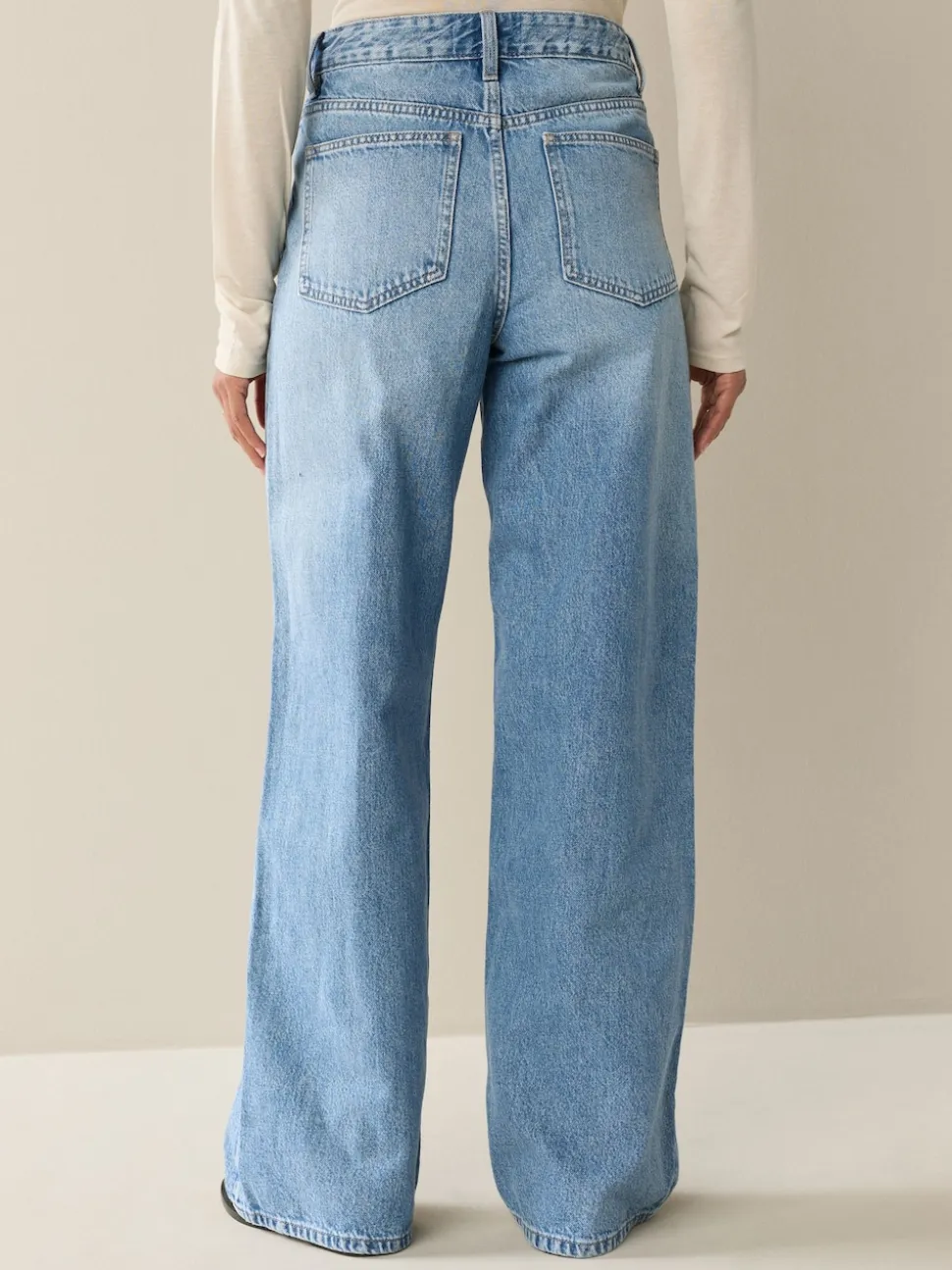 Black/Mid Blue Wide Leg Jeans 2 Pack