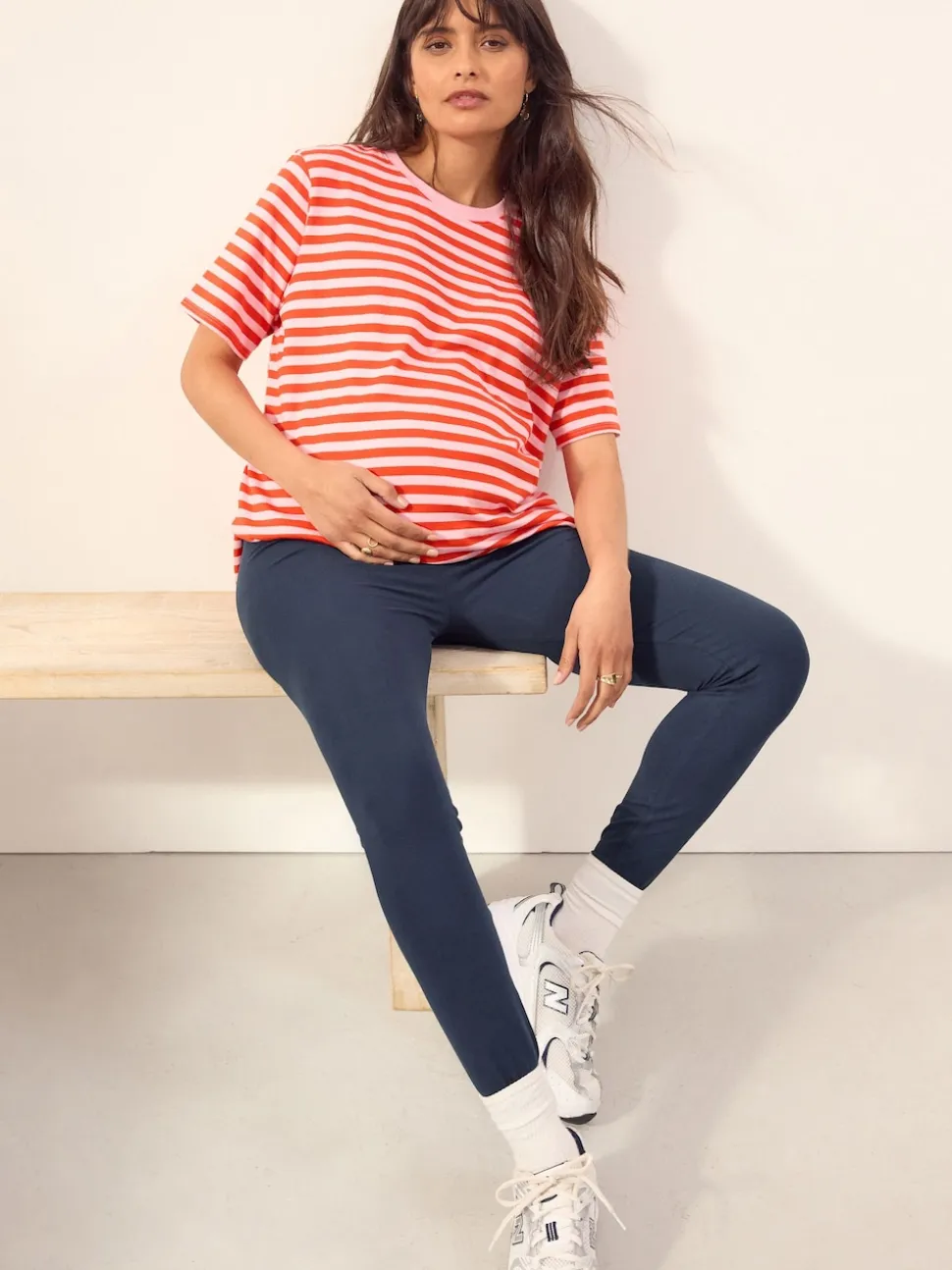 Black/Navy Blue/Brown Maternity Leggings 3 Pack