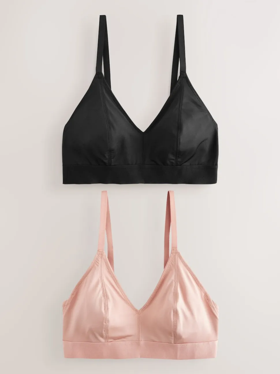 Black/Nude Bralette DD+ Ultimate Comfort Non Wire Bralettes 2 Pack