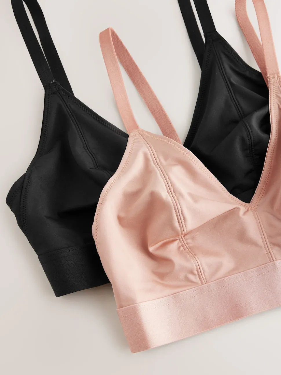 Black/Nude Bralette DD+ Ultimate Comfort Non Wire Bralettes 2 Pack