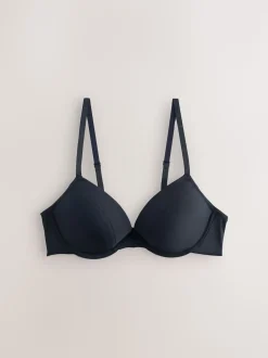 Black/Nude Push Up Pad Plunge A-E Smoothing Ultimate Comfort Bras 2 Pack