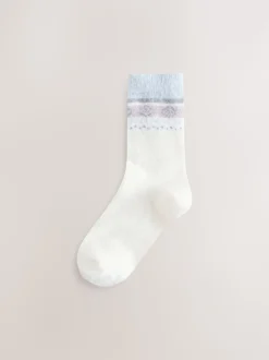 Black/Pastel Fairisle Superhairy Cosy Socks 2 Pack