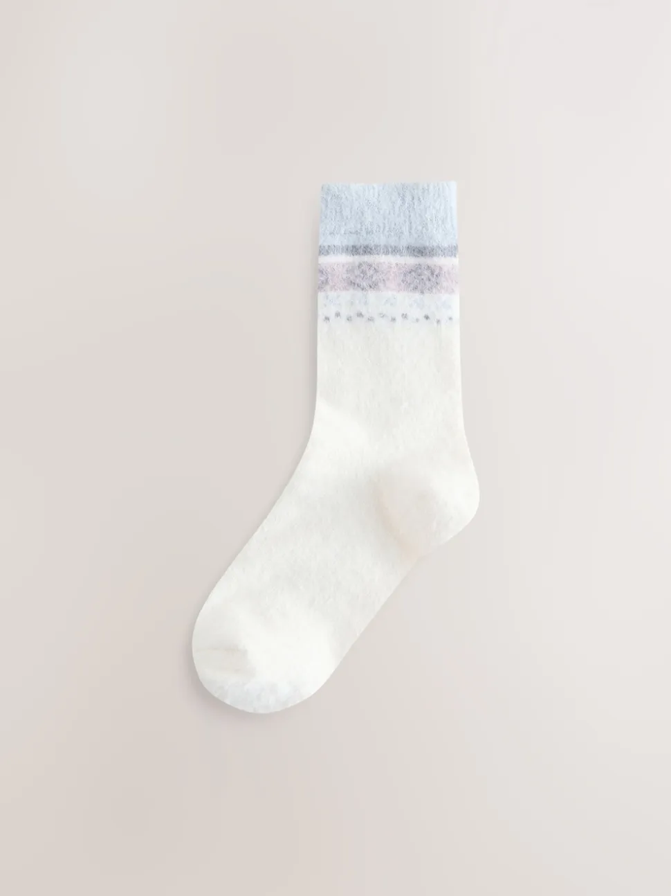 Black/Pastel Fairisle Superhairy Cosy Socks 2 Pack