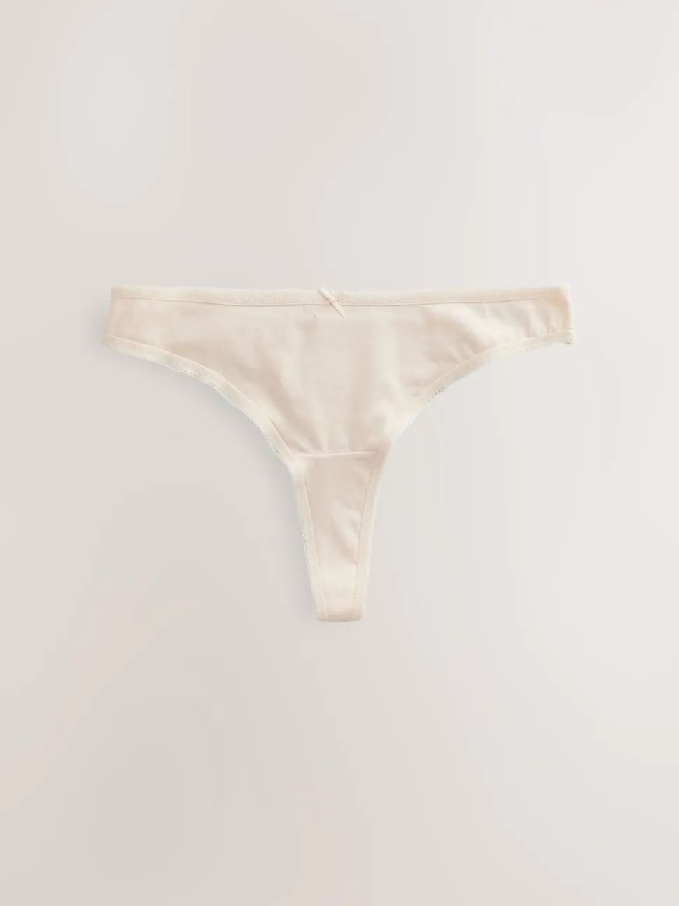 Black/Pastel Rose Nude/White Thong Cotton Rich Knickers 5 Pack
