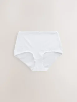 Black/Pastel Rose Nude/White Full Brief Cotton Rich Knickers 5 Pack