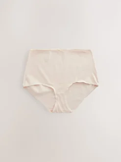 Black/Pastel Rose Nude/White Full Brief Cotton Rich Knickers 5 Pack