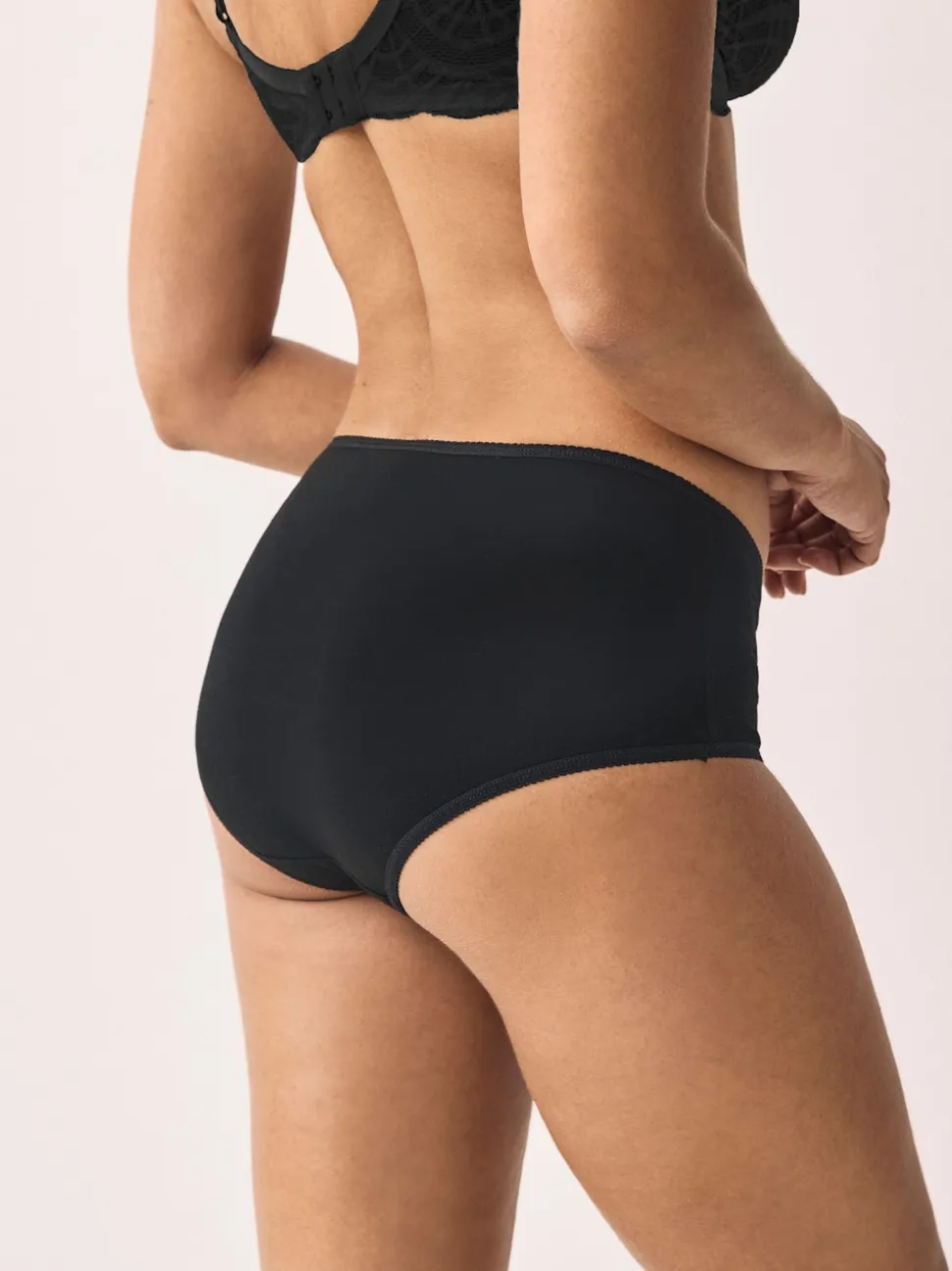 Black/Pastel Rose Nude/White Midi Cotton Rich Knickers 5 Pack