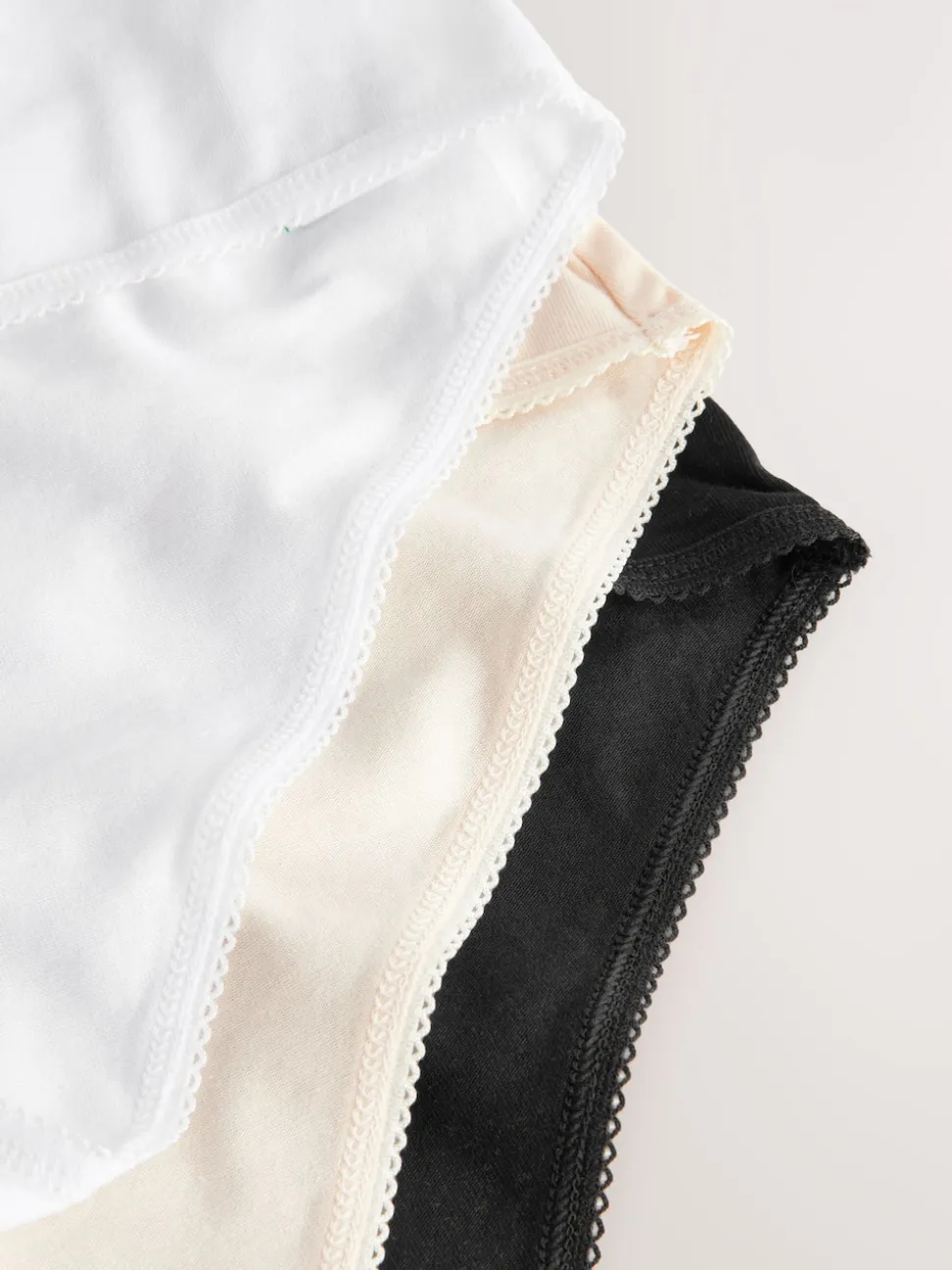 Black/Pastel Rose Nude/White Midi Cotton Rich Knickers 5 Pack
