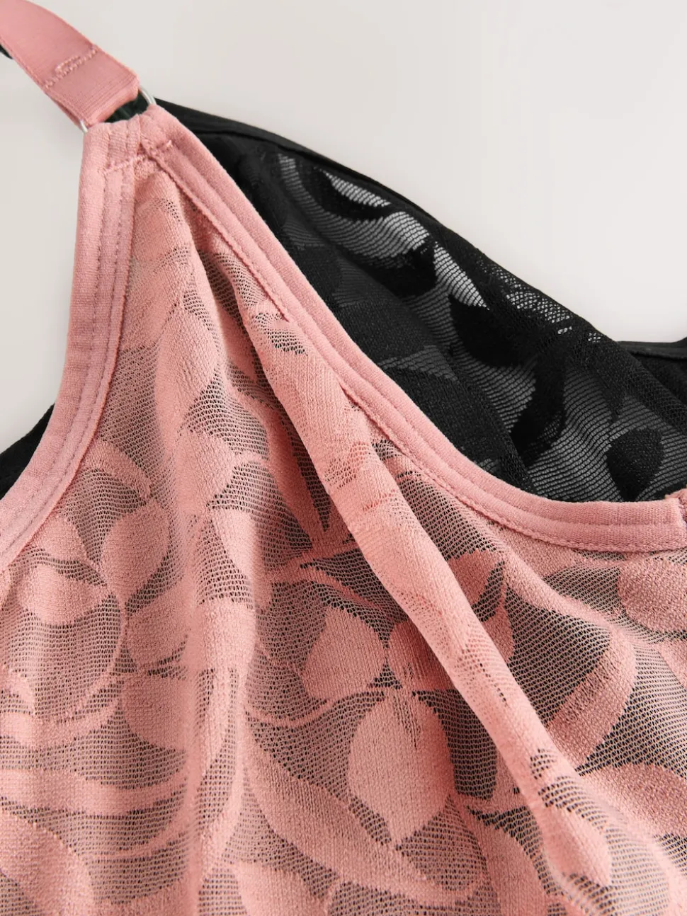 Black/Pink DD-G Lace Non Pad Full Cup Bras 2 Pack