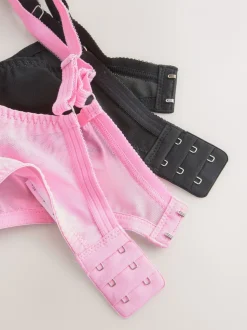 Black/Pink DD-K Mesh and Lace Trim Bras 2 Pack