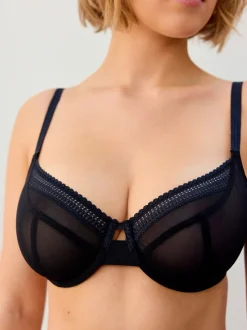 Black/Pink DD-K Mesh and Lace Trim Bras 2 Pack