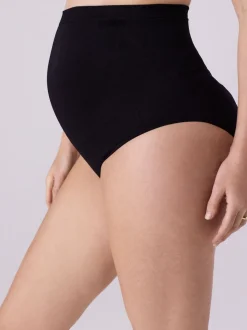 Black/Pink Full Brief Maternity Short Knickers 2 Pack