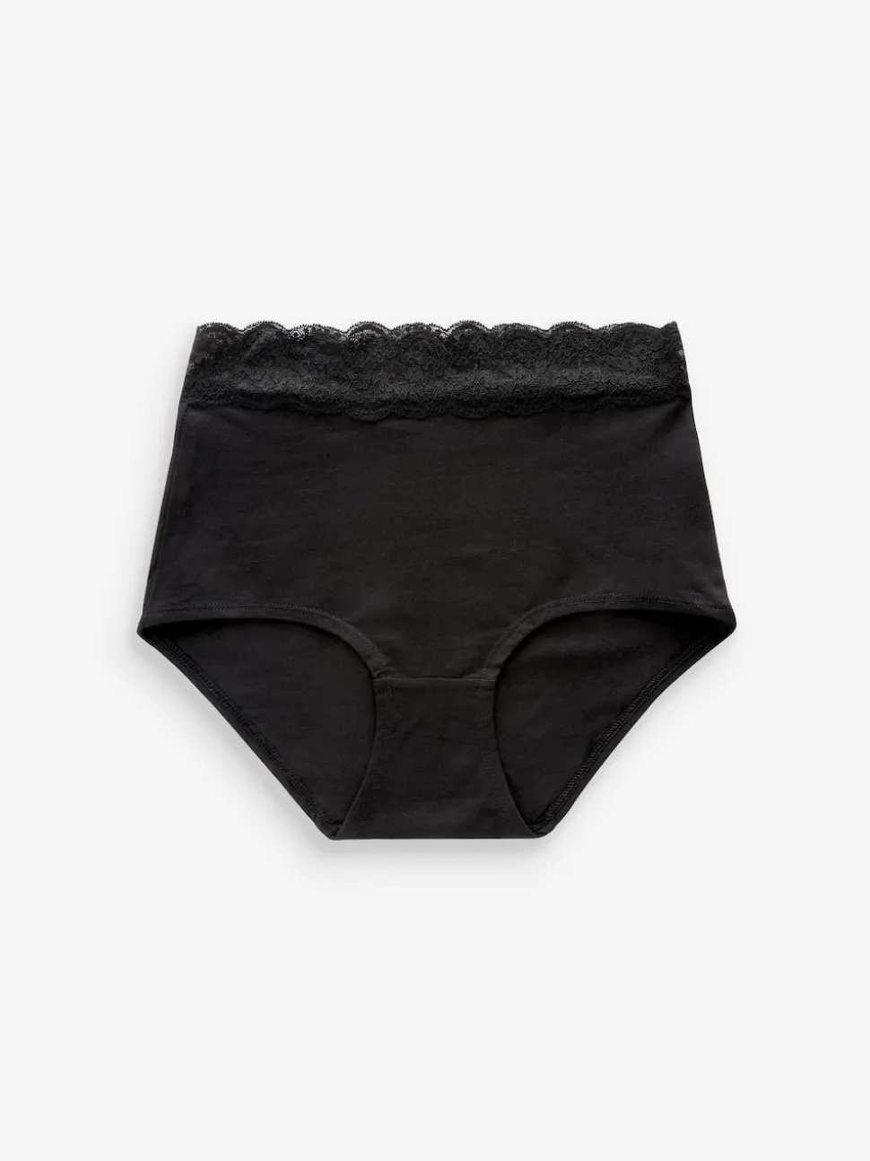 Black/Pink Heart Print Full Brief Cotton Lace Knickers 4 Pack