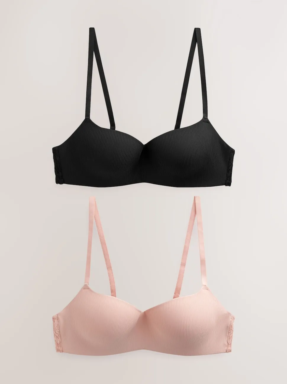 Black/Pink Light Pad Non Wire Ultimate Comfort Bras 2 Pack