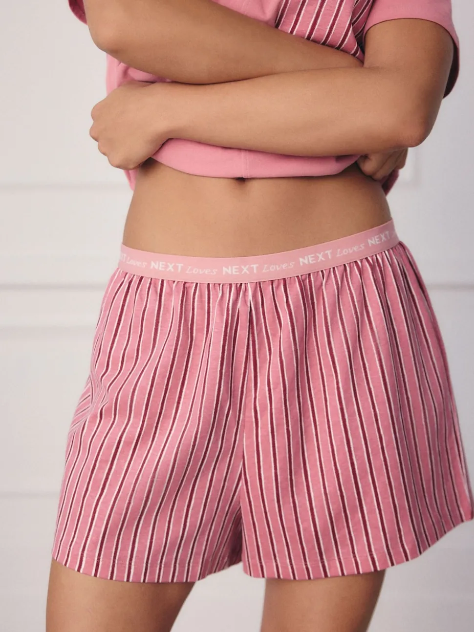 Black/Pink Stripe Short Set Pyjamas 2 Pack