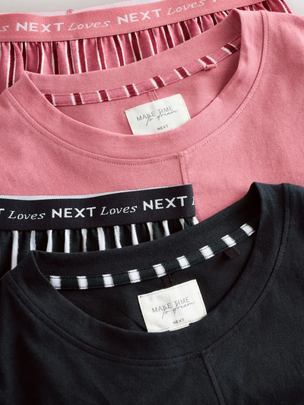 Black/Pink Stripe Short Set Pyjamas 2 Pack