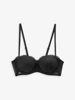 Black/Praline Nude A-E Lace Light Pad Strapless Multiway Bras 2 Pack