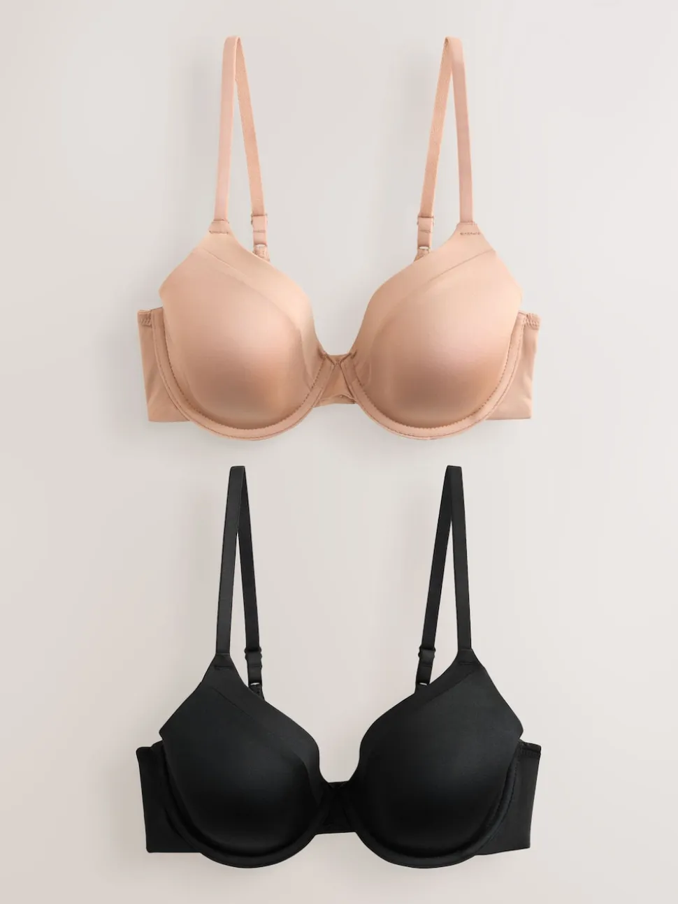 Black/Praline Nude Full Cup A-E Smoothing Ultimate Comfort Bras 2 Pack