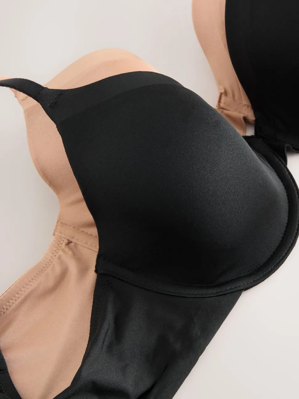 Black/Praline Nude Full Cup A-E Smoothing Ultimate Comfort Bras 2 Pack