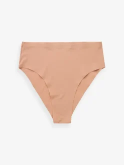 Black/Praline Nude/Chocolate Nude High Waist High Leg No VPL Comfort Knickers 3 Pack