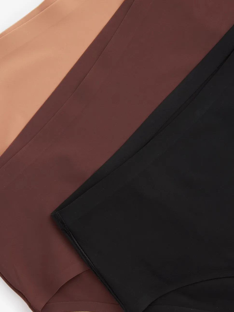 Black/Praline Nude/Chocolate Nude High Waist High Leg No VPL Comfort Knickers 3 Pack