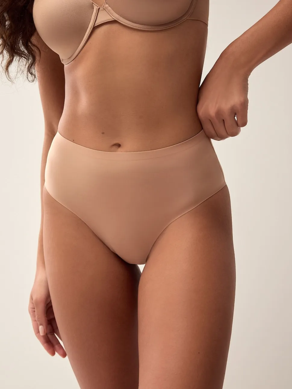 Black/Praline Nude/Chocolate Nude High Waist High Leg No VPL Comfort Knickers 3 Pack