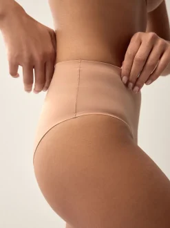 Black/Praline Nude/Chocolate Nude High Waist High Leg No VPL Comfort Knickers 3 Pack