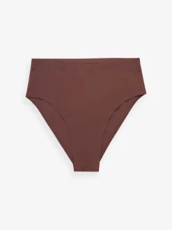 Black/Praline Nude/Chocolate Nude High Waist High Leg No VPL Comfort Knickers 3 Pack