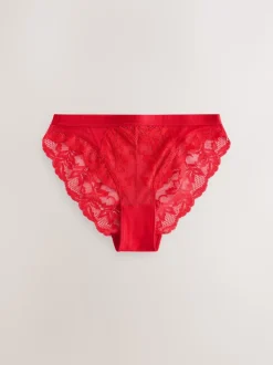 Black/Red/Cream Lace Knickers 3 Pack