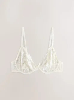 Black/Red/Cream Non Pad Full Cup Lace Bras 3 Pack