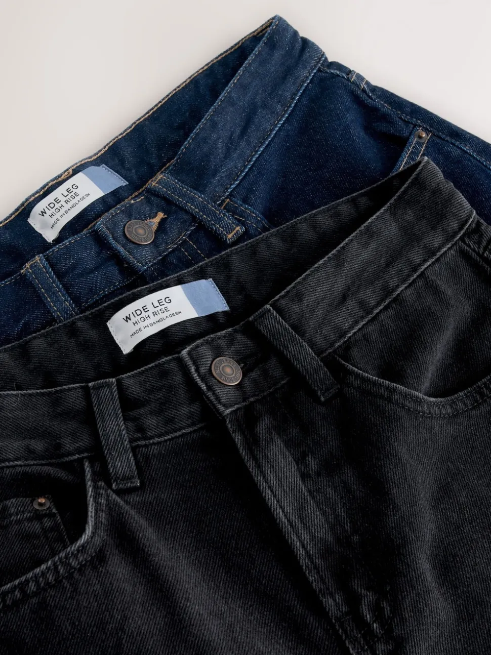 Black/Rinse Blue Wide Leg Jeans 2 Pack