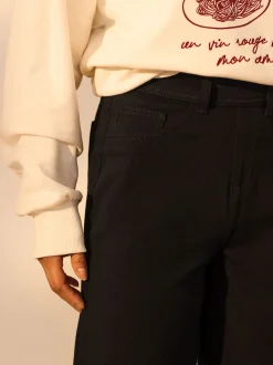 Black/Sage Green Jersey Denim Wide Leg Trousers 2 Pack