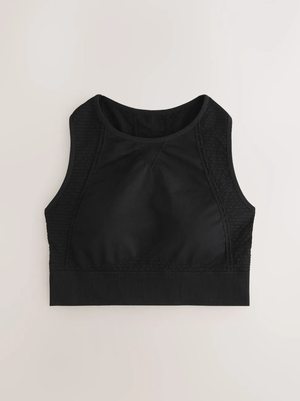 Black/Stone Seamless High Neck Medium Impact Sports Bras 2 Pack