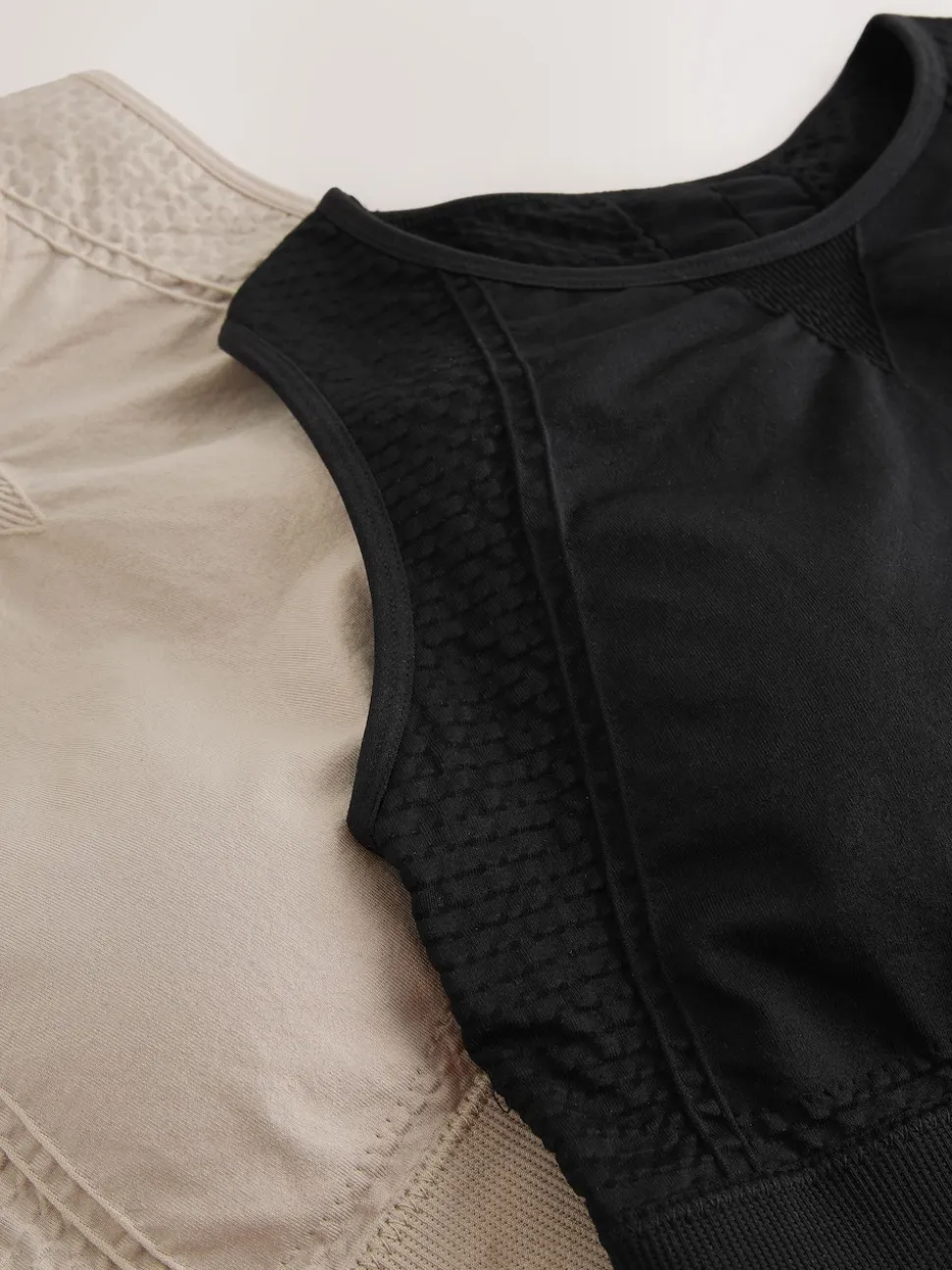 Black/Stone Seamless High Neck Medium Impact Sports Bras 2 Pack