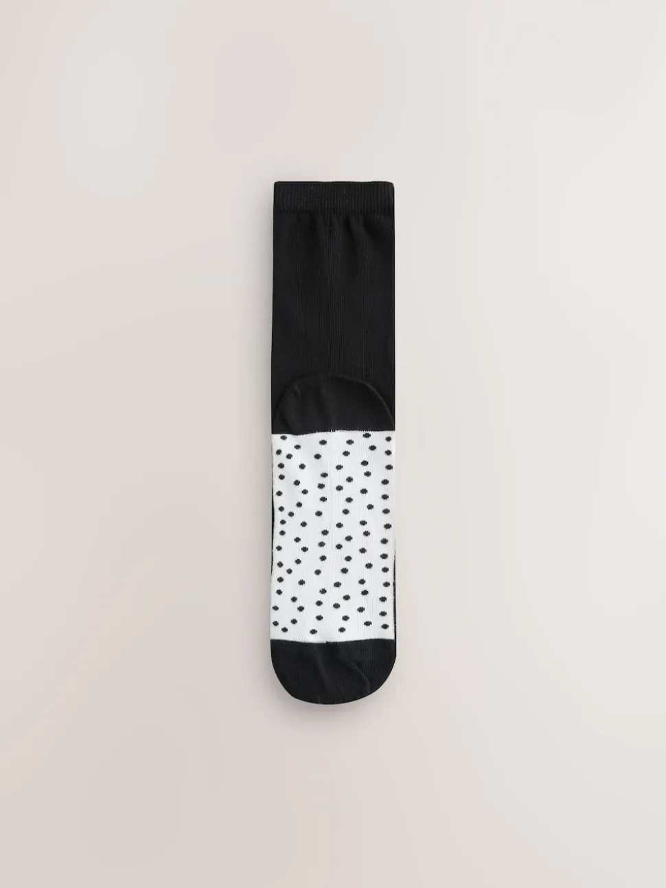 Black/White Spots/Stripe Footbed Ankle Socks 4 Pack