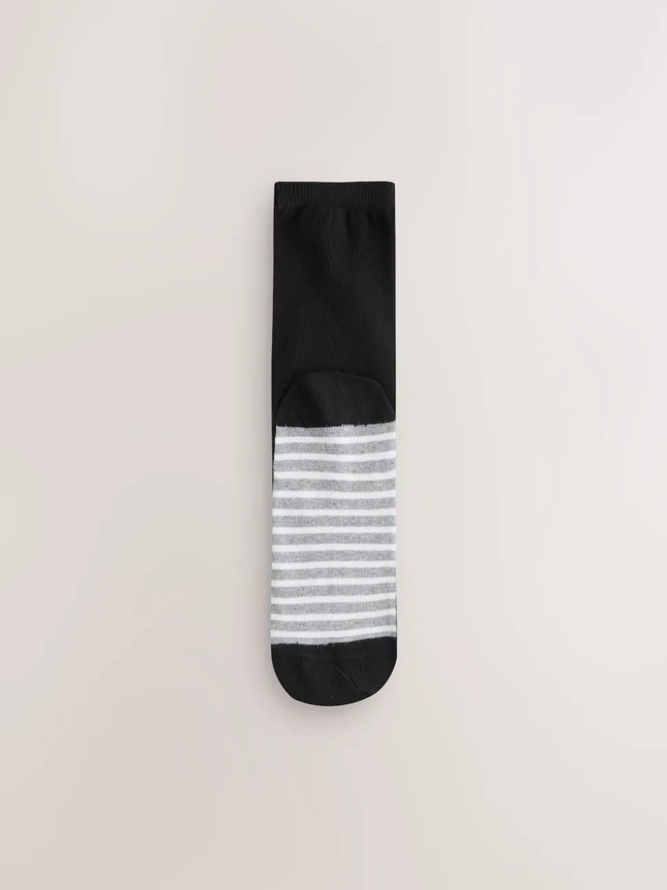 Black/White Spots/Stripe Footbed Ankle Socks 4 Pack