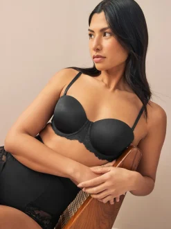 Black/White A-E Light Pad Strapless Multiway Bras 2 Pack