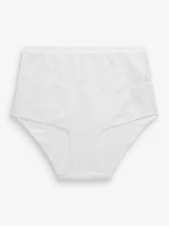 Black/White Cotton Tummy Control Shaping High Waist Knickers 2 Pack