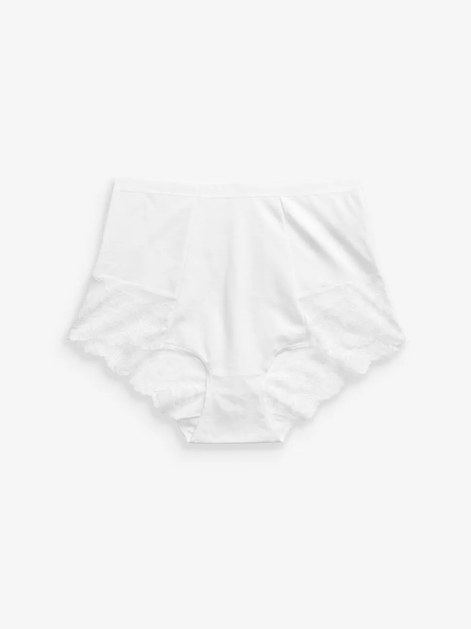Black/White Cotton Tummy Control Shaping Lace Back Knickers 2 Pack