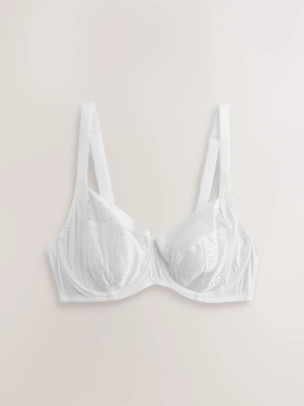 Black/White DD+ Non Pad Balcony Smoothing Animal Mesh Underwired With Side Support Bras 2 Pack