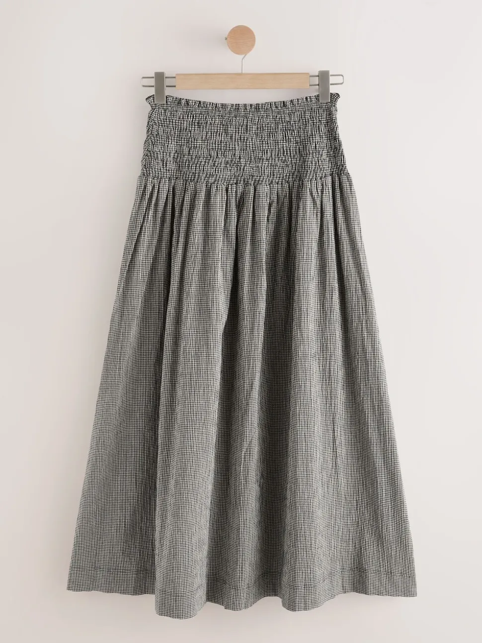 Black/White Drop Waist Gingham Maxi Skirt