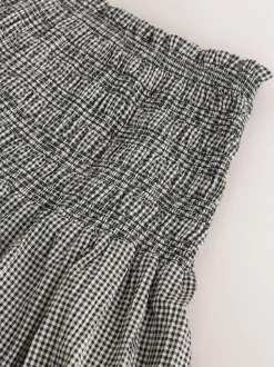 Black/White Drop Waist Gingham Maxi Skirt
