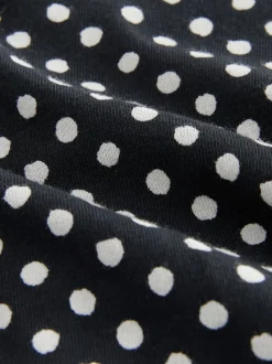 Black/White Floral Print Short Cotton Logo Knickers 4 Pack