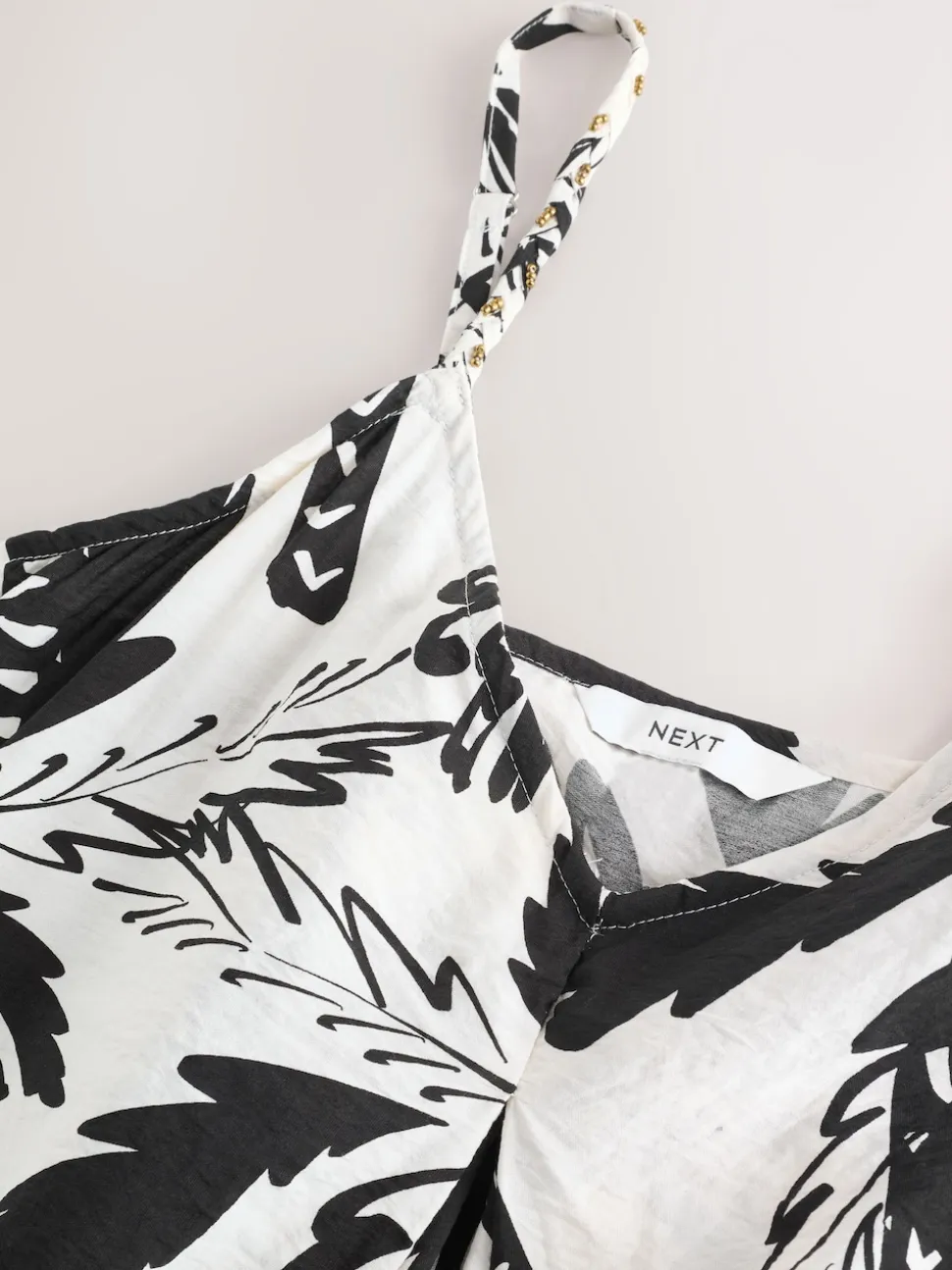 Black/White Fruit Print Volume Maxi Dress