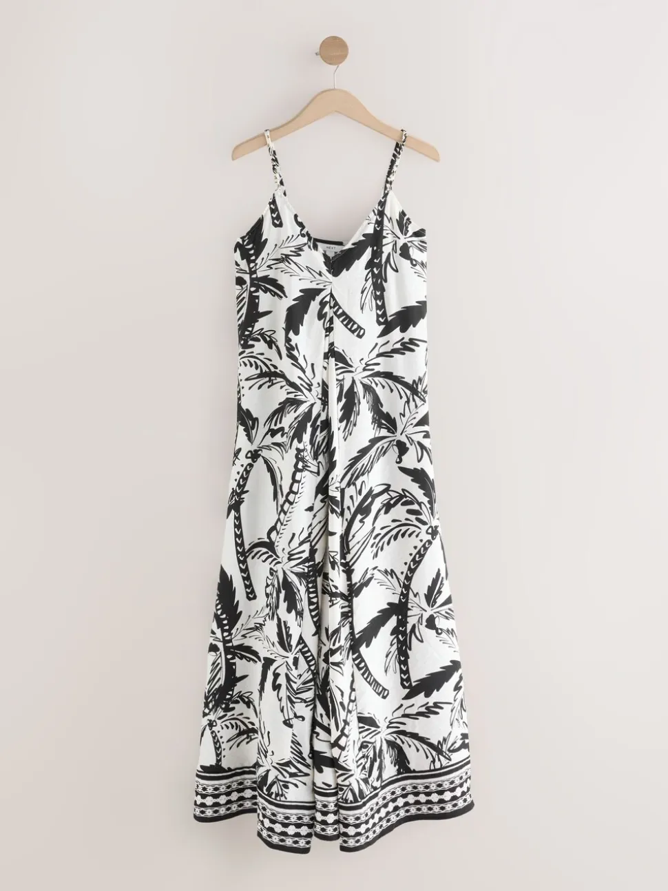 Black/White Fruit Print Volume Maxi Dress
