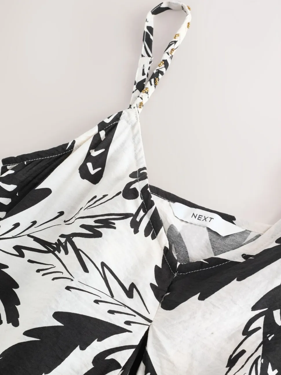 Black/White Fruit Print Volume Maxi Dress