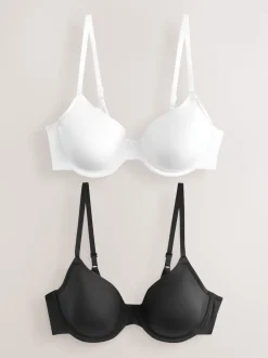 Black/White Full Cup A-E Smoothing Ultimate Comfort Bras 2 Pack