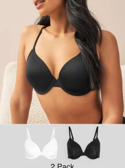 Black/White Full Cup A-E Smoothing Ultimate Comfort Bras 2 Pack